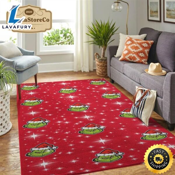 The Grinch Christmas Pattern Rectangle Rug