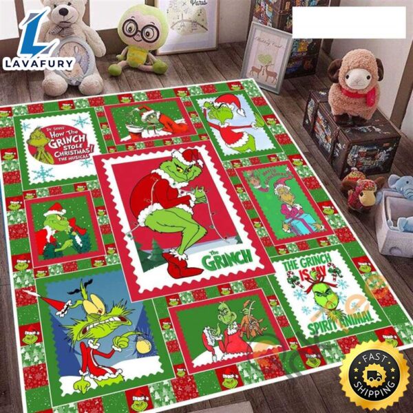 The Grinch Ew People Naughty Christmas For Living Room Kitchen Bedroom Rug