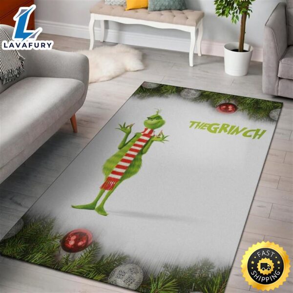 The Grinch Smile Standing Xmas Balls Rugs Home Decor