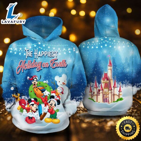 The Happiest Holiday On Earth Mickey And Friends 3D Printed Hoodie
