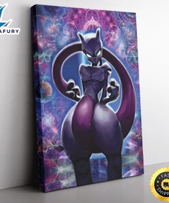 Trippy Cosmic Mewtwo Pokemon Canvas…