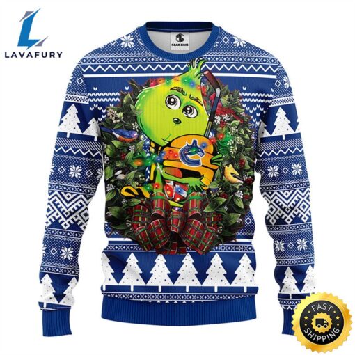 Vancouver Canucks Grinch Hug Christmas Ugly Sweater