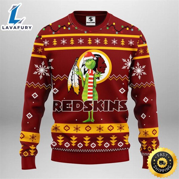 Washington Redskins Funny Grinch Christmas Ugly Sweater