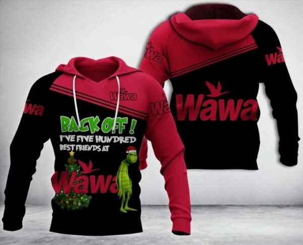 Wawa With Grinch Merry Christmas All Over Print Hoodie