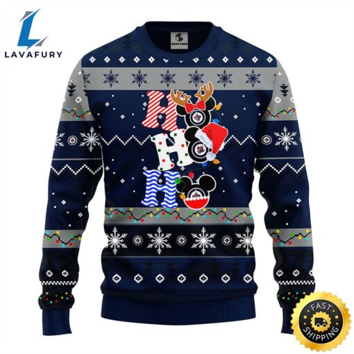 Winnipeg Jets Hohoho Mickey Christmas Ugly Sweater