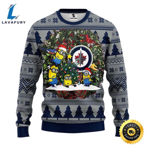 Winnipeg Jets Minion Christmas Ugly Sweater