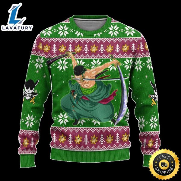 Zoro One Piece Anime Ugly Christmas Sweater