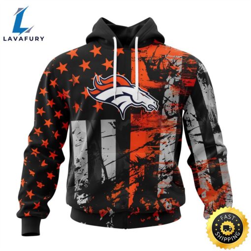 Personalized Denver Broncos Classic Grunge American Flag Vetaran 3D Shirt Unisex