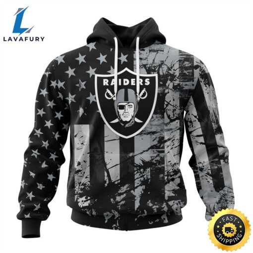 Personalized Las Vegas Raiders Classic Grunge American Flag Vetaran 3D Shirt Unisex