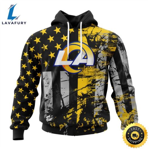 Personalized Los Angeles Rams Classic Grunge American Flag Vetaran 3D Shirt Unisex