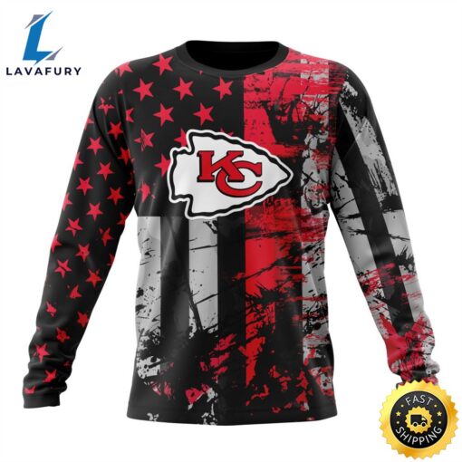 Personalized Kansas City Chiefs Classic Grunge American Flag Vetaran 3D Shirt Unisex