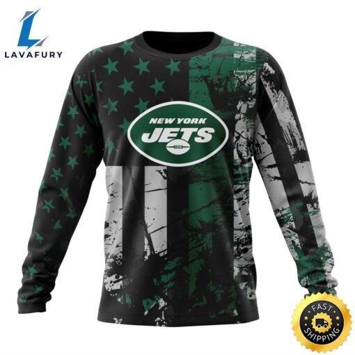 Personalized New York Jets Classic Grunge American Flag Vetaran 3D Shirt Unisex