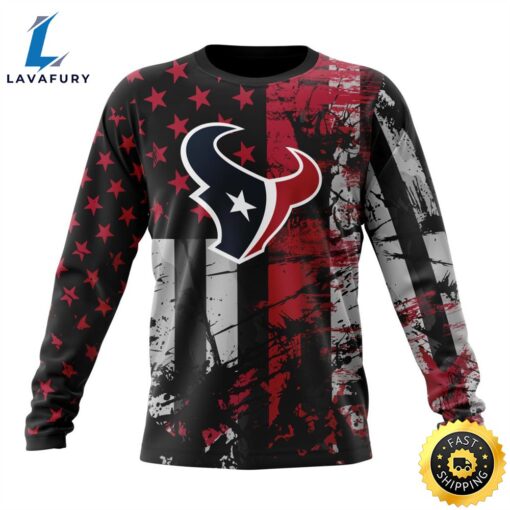 Personalized Houston Texans Classic Grunge American Flag Vetaran 3D Shirt Unisex