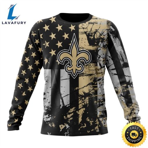 Personalized New Orleans Saints Classic Grunge American Flag Vetaran 3D Shirt Unisex