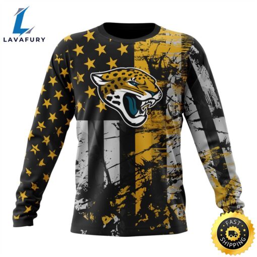 Personalized Jacksonville Jaguars Classic Grunge American Flag Vetaran 3D Shirt Unisex