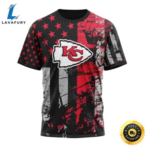 Personalized Kansas City Chiefs Classic Grunge American Flag Vetaran 3D Shirt Unisex