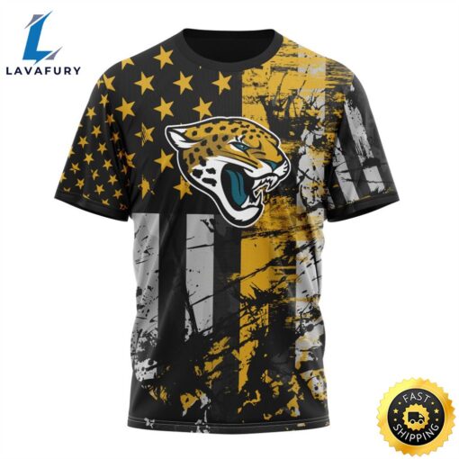 Personalized Jacksonville Jaguars Classic Grunge American Flag Vetaran 3D Shirt Unisex