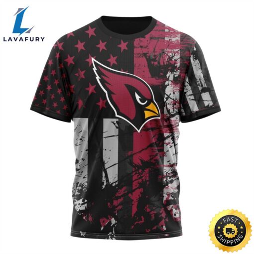 Personalized Arizona Cardinals Classic Grunge American Flag Vetaran 3D Shirt Unisex