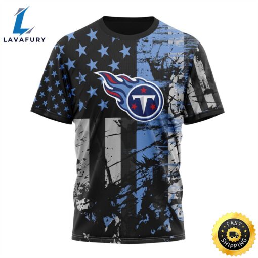 Personalized Tennessee Titans Classic Grunge American Flag Vetaran 3D Shirt Unisex