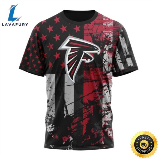 Personalized Atlanta Falcons Classic Grunge American Flag Vetaran 3D Shirt Unisex