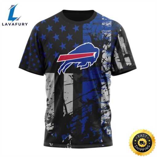 Personalized Buffalo Bills Classic Grunge American Flag Vetaran 3D Shirt Unisex