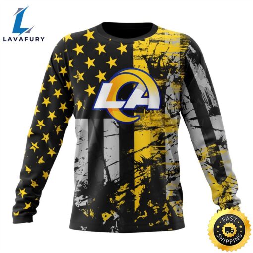 Personalized Los Angeles Rams Classic Grunge American Flag Vetaran 3D Shirt Unisex