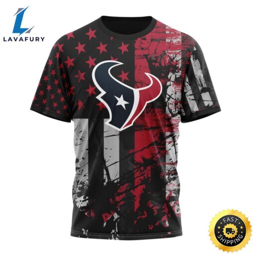 Personalized Houston Texans Classic Grunge American Flag Vetaran 3D Shirt Unisex