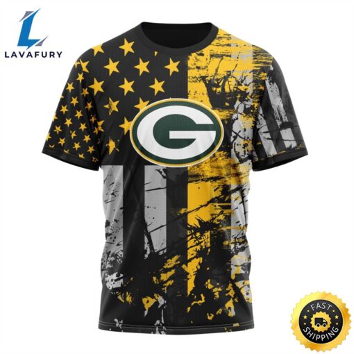 Personalized Green Bay Packers Classic Grunge American Flag Vetaran 3D Shirt Unisex