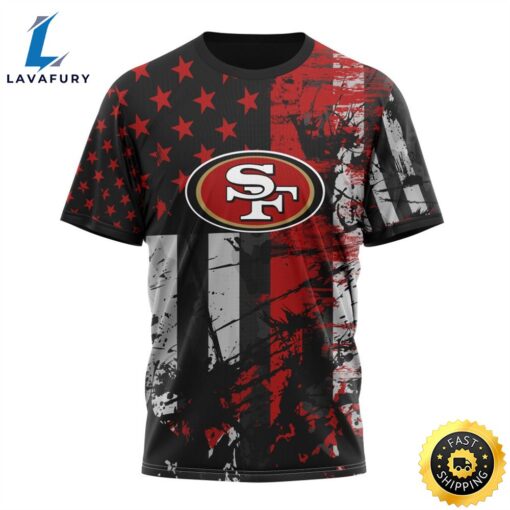 Personalized San Francisco 49ers Classic Grunge American Flag Vetaran 3D Shirt Unisex