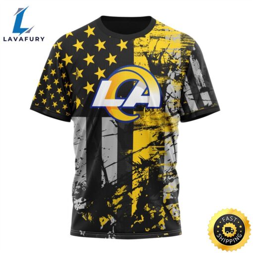 Personalized Los Angeles Rams Classic Grunge American Flag Vetaran 3D Shirt Unisex