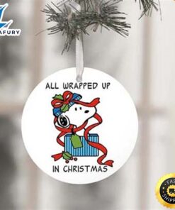 All Wrapped Up In Christmas Ornament Snoopy Christmas Decorations Snoopy Christmas Tree Gift Box Ornaments