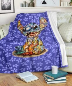 Aloha Stitch Fleece Blanket For…