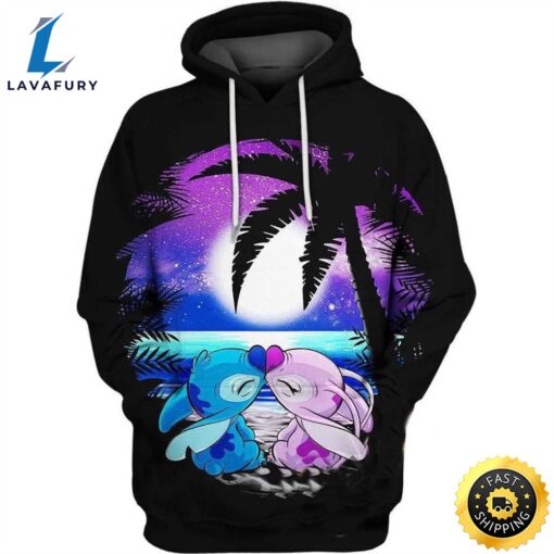 Angel And Stitch Disney 3d Zip Hoodie