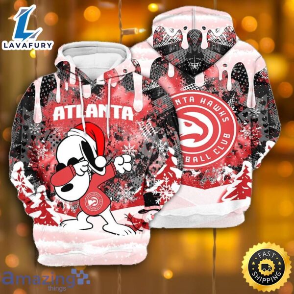 Atlanta Hawks Snoopy Dabbing The Peanuts Sports Football American Christmas All Over Print 3D Hoodie