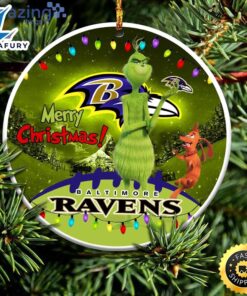 Baltimore Ravens NFL Funny Grinch Christmas Ornaments