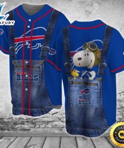Buffalo Bills NFL Baseball Jersey Shirt Snoopy