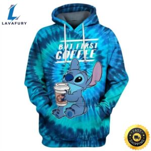 But First Coffee Stitch Tie Dye 3d Hoodie All Over Print