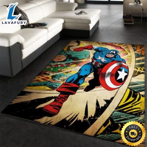 Captain America Hero Movie Chrismas 2023 Marvel Christmas Rug