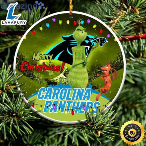 Carolina Panthers NFL Funny Grinch Christmas Ornaments