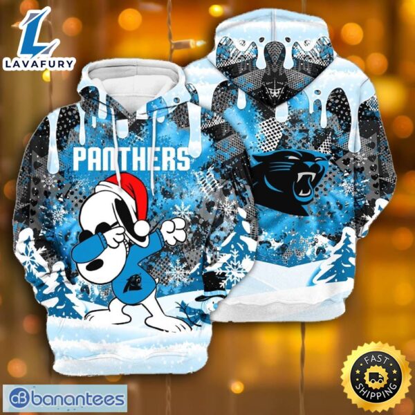 Carolina Panthers Snoopy Dabbing The Peanuts Sports Football American Christmas All Over Print 3D Hoodie