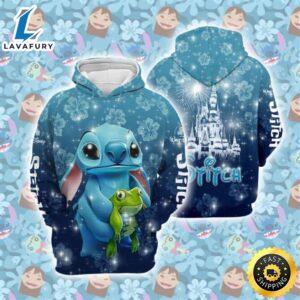 Cartoon Character Blink Frog Stitch Hoodie All Over Printed 3d