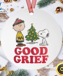 Charlie Brown And Snoopy Good Grief Holiday Christmas 2023 Ornament