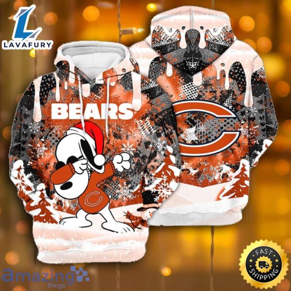 Chicago Bears Snoopy Dabbing The Peanuts Sports Football American Christmas All Over Print 3D Hoodie
