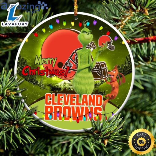 Cleveland Browns NFL Funny Grinch Christmas Ornaments