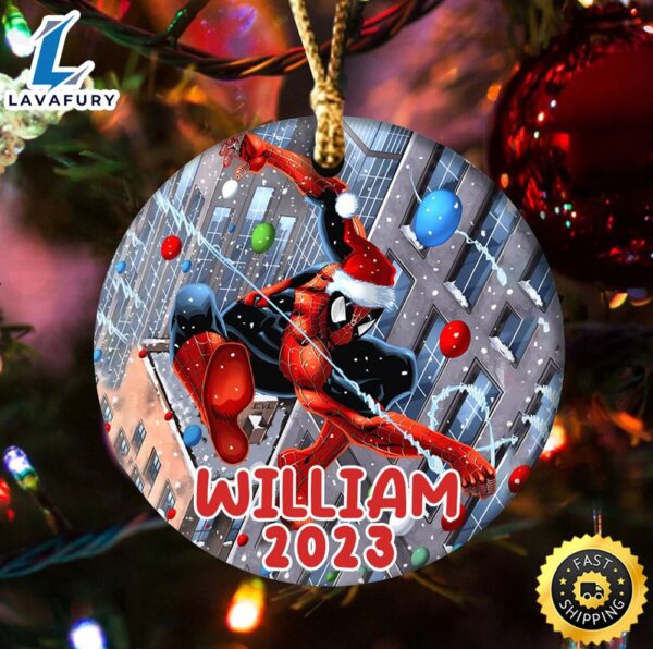Custom Spiderman Ornament, Spiderman Christmas 2023 Ornament