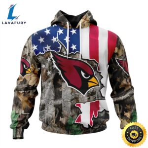 Customized NFL Arizona Cardinals USA Flag Camo Realtree Hunting Vetaran 3D Shirt Unisex