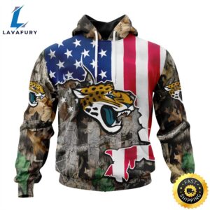 Customized NFL Jacksonville Jaguars USA Flag Camo Realtree Hunting Vetaran 3D Shirt Unisex