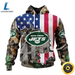 Customized NFL New York Jets USA Flag Camo Realtree Hunting Vetaran 3D Shirt Unisex