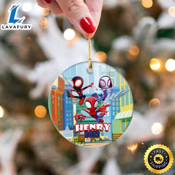 Customized Spidey Ornament, Personalized Spiderman Ornament