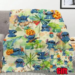 Disney Lilo & Stitch Blankets With Pillow Cover Comfortable Microfiber Blankets